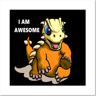 cool dino ankylosaurus cute i am awesome design Posters and Art